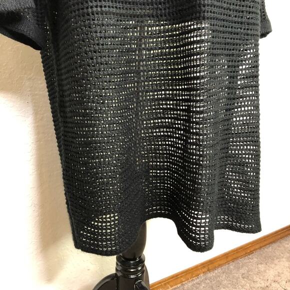Soft Surroundings black open knit sweater tunic / dress size Missy One Size OS - Picture 4 of 13